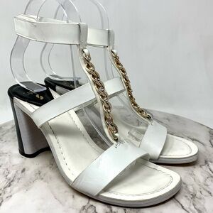 Sarto Oria Multi Strap Chain Detail Sandal Pumps 6 Classic Cocktail Evening Edgy